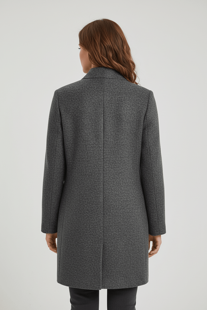 Women's Wool-Blend Coat | Stand Collar Tailored Fit