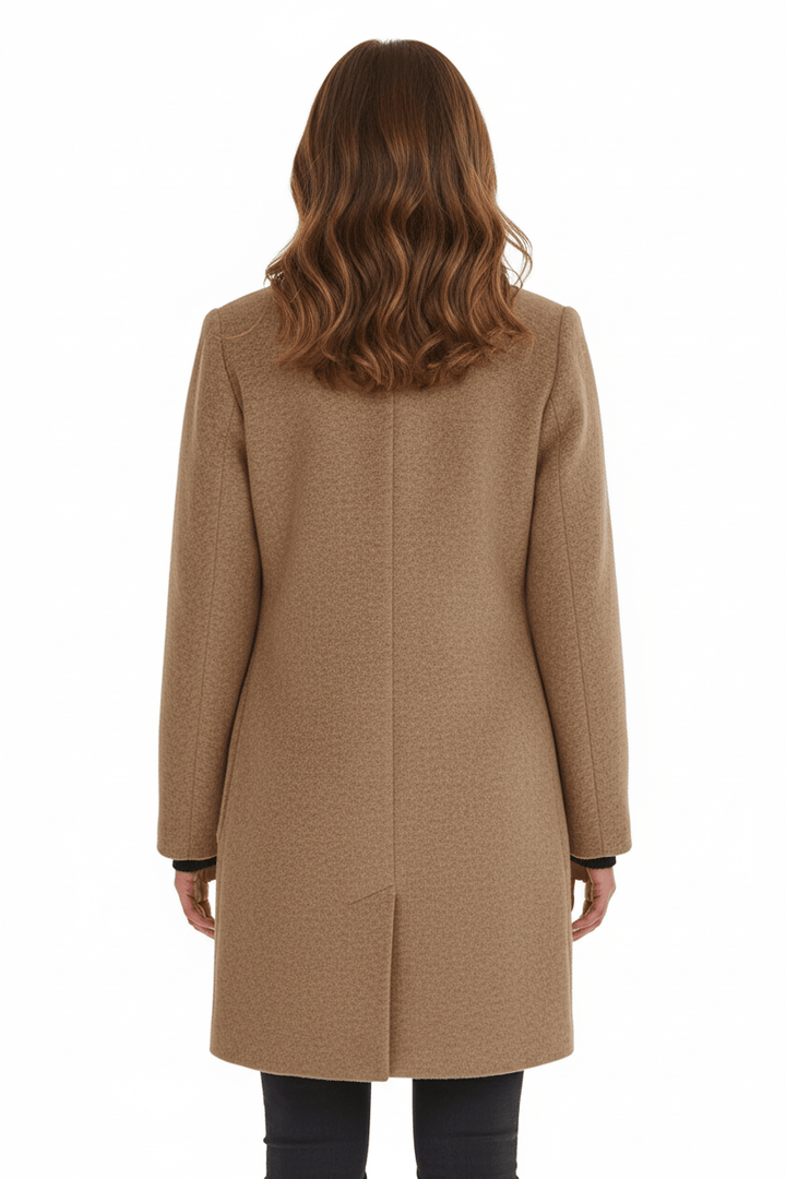 Women's Wool-Blend Coat | Stand Collar Tailored Fit