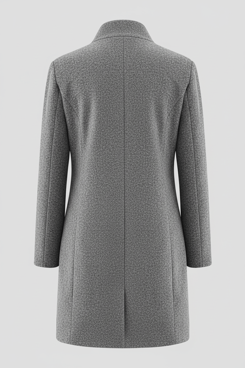 Women's Wool-Blend Coat | Stand Collar Tailored Fit