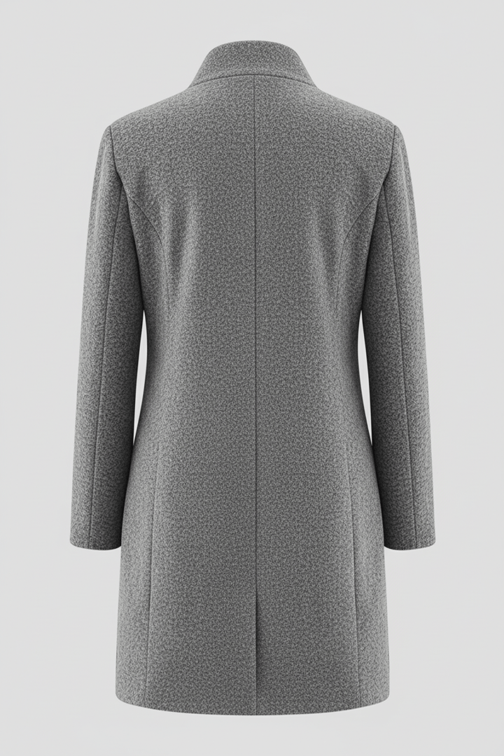 Women's Wool-Blend Coat | Stand Collar Tailored Fit