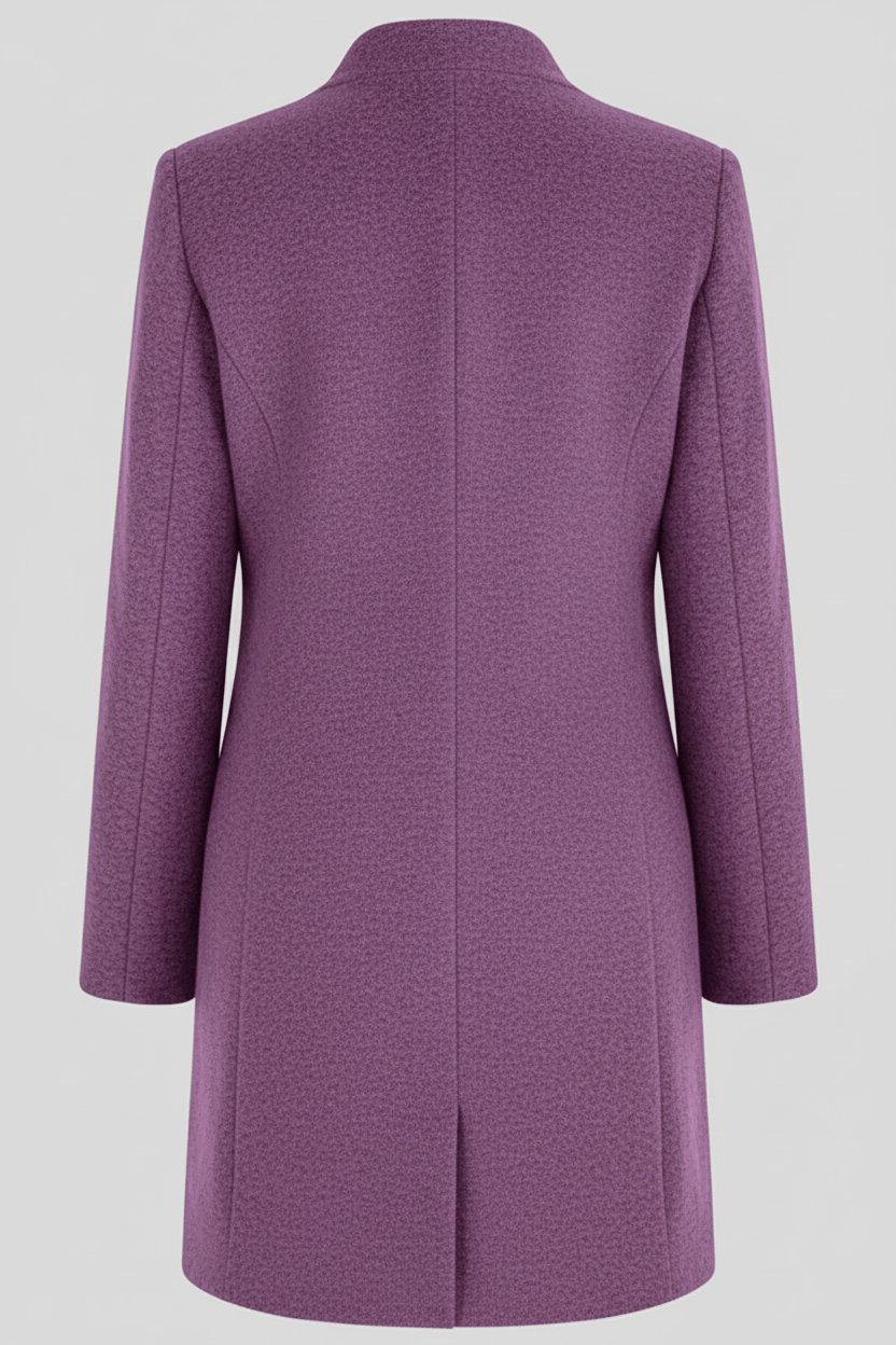 Women's Wool-Blend Coat | Stand Collar Tailored Fit