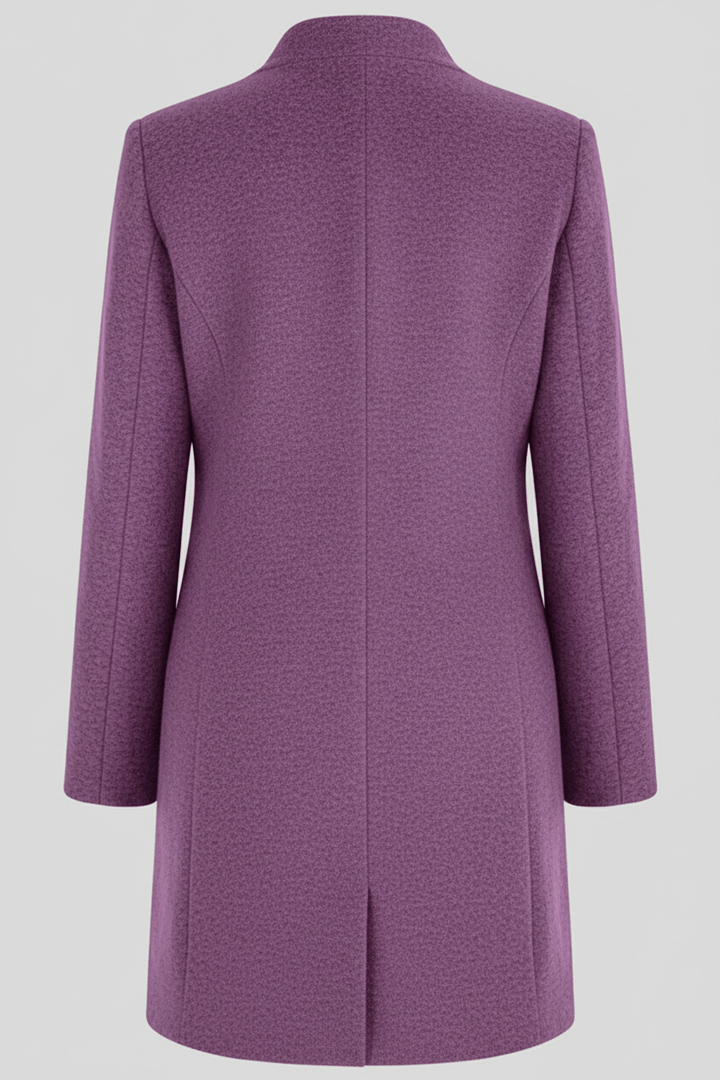 Women's Wool-Blend Coat | Stand Collar Tailored Fit