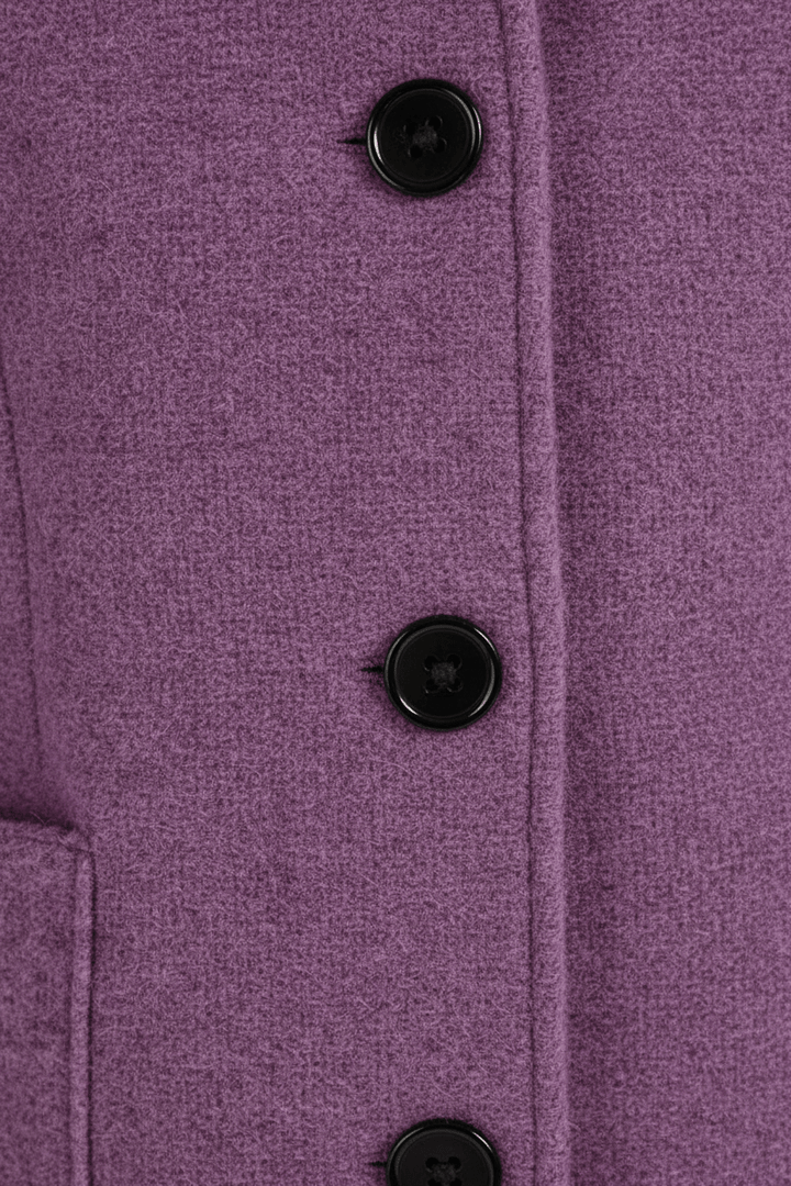 Women's Wool-Blend Coat | Stand Collar Tailored Fit