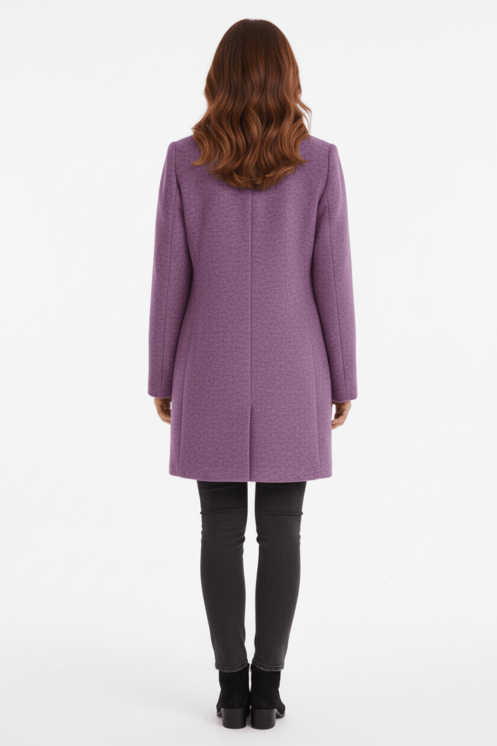 Women's Wool-Blend Coat | Stand Collar Tailored Fit