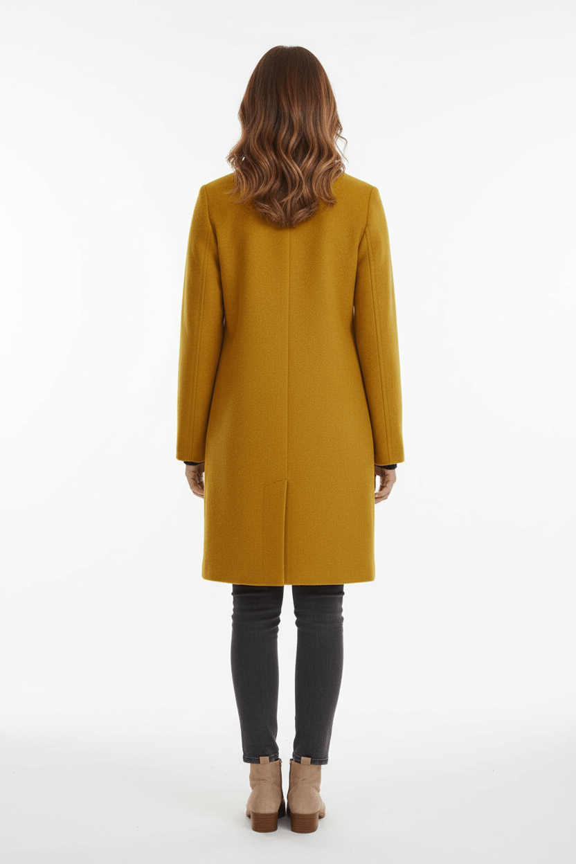 Women's Wool-Blend Coat | Stand Collar Tailored Fit