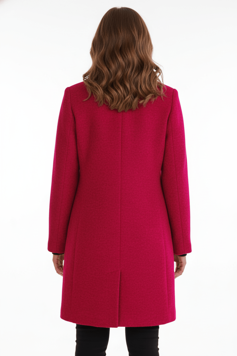 Women's Wool-Blend Coat | Stand Collar Tailored Fit