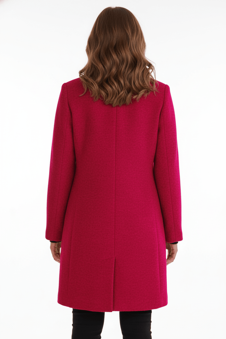 Women's Wool-Blend Coat | Stand Collar Tailored Fit