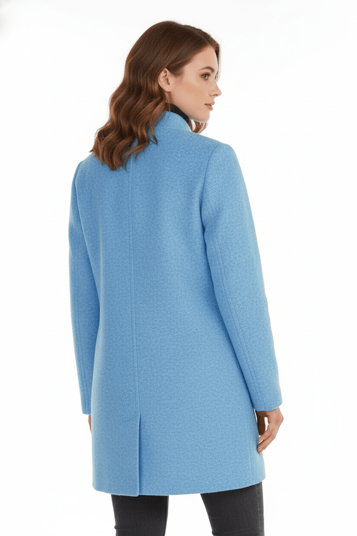 Women's Wool-Blend Coat | Stand Collar Tailored Fit