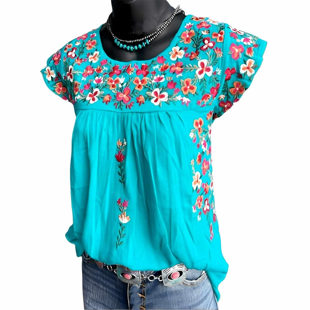 Ariadne | Blomstret Bluse til Kvinder