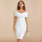 Dame Skulderfri Bandagekjole | V-Hals Bodycon