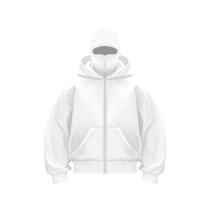 Oversize'owa bluza z kapturem z maską na twarz | Męska bluza uliczna