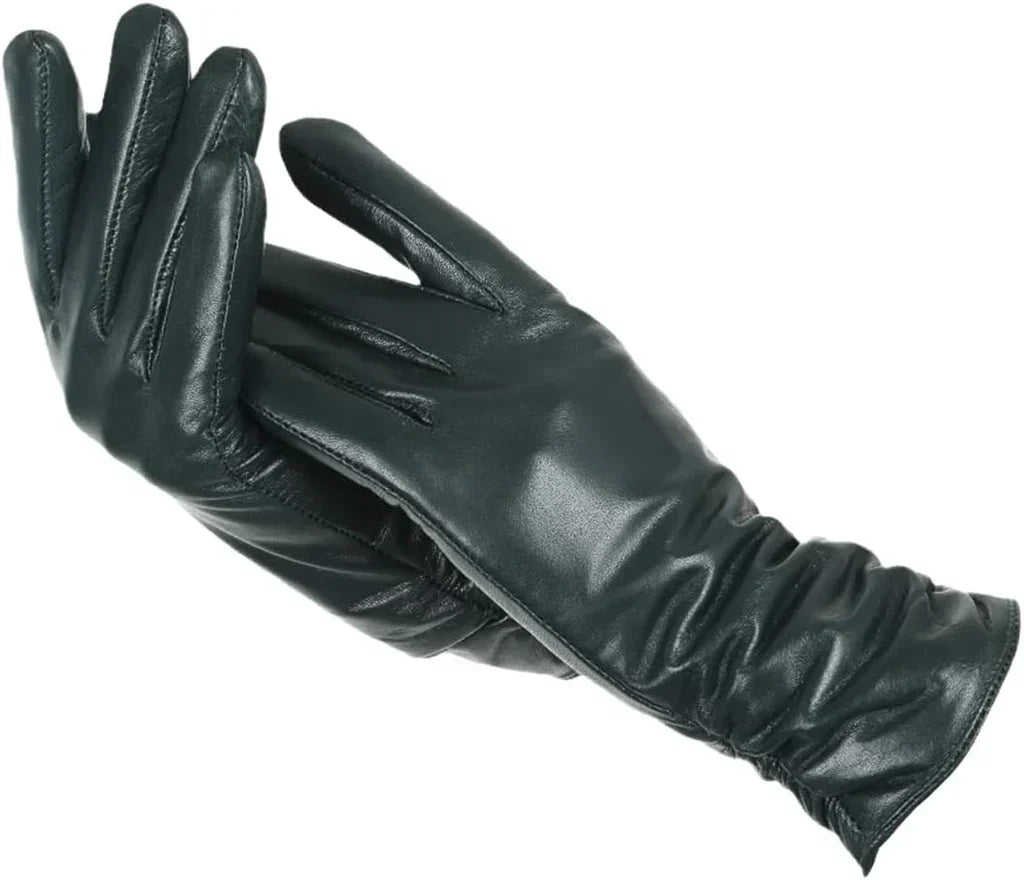 Dámské rukavice v koženém stylu | Zimní hřejivost s vlněnou podšívkou