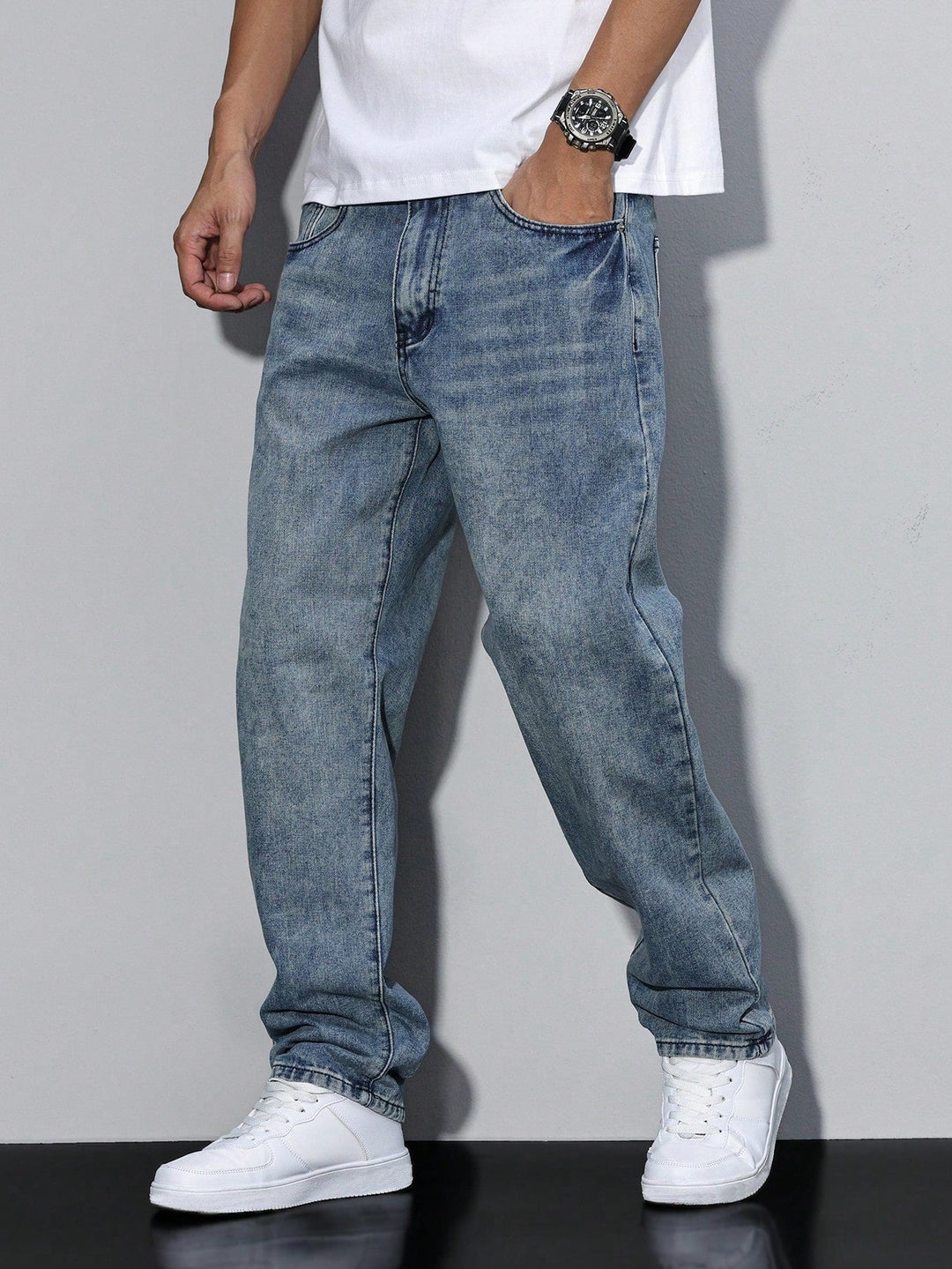 Herre Afspændt Pasform Jeans | Klassisk Denimstil Bukser