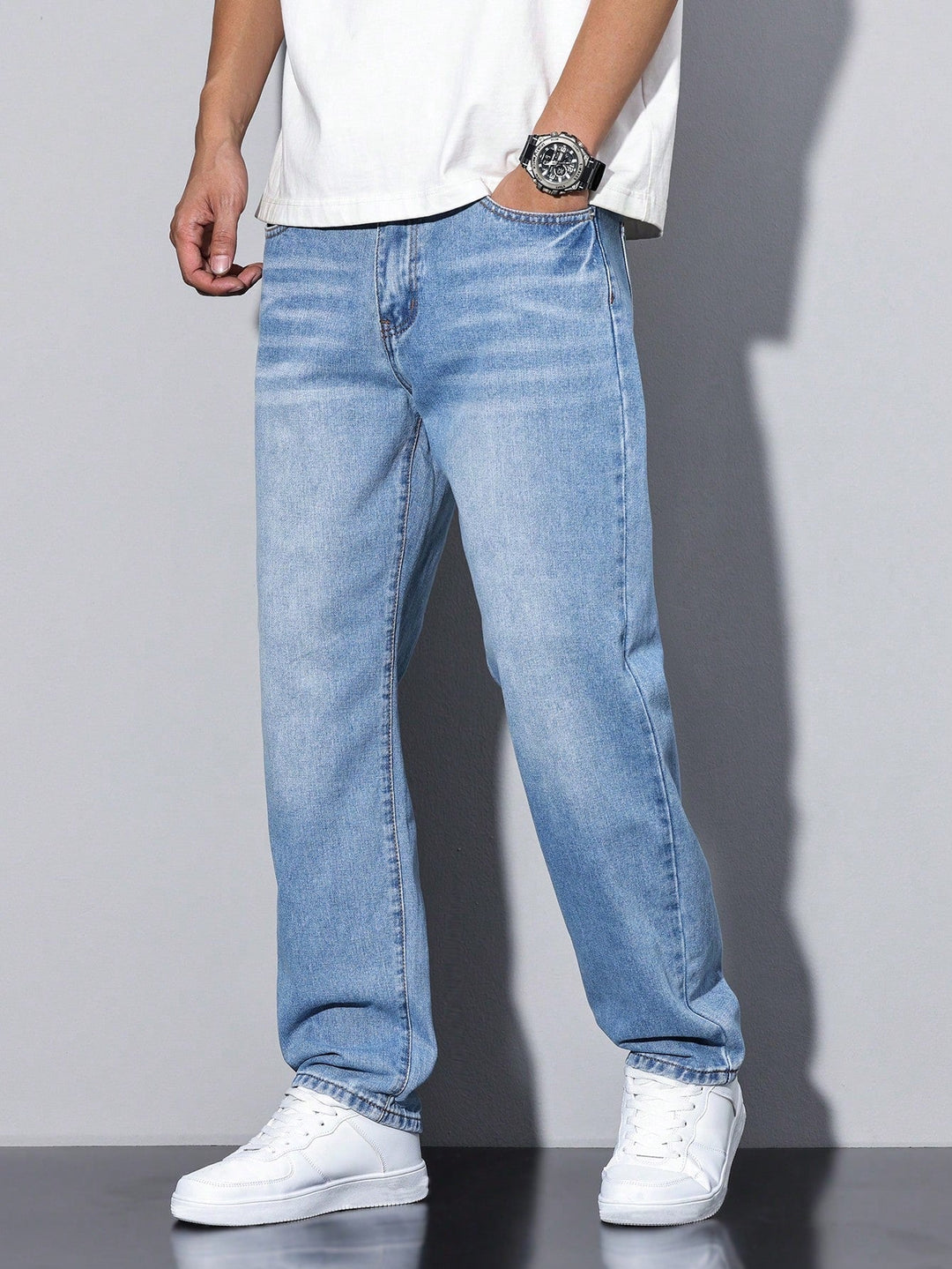 Herre Afspændt Pasform Jeans | Klassisk Denimstil Bukser