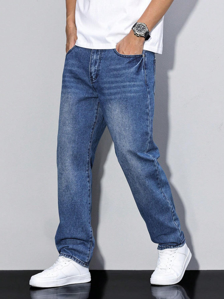 Herre Afspændt Pasform Jeans | Klassisk Denimstil Bukser
