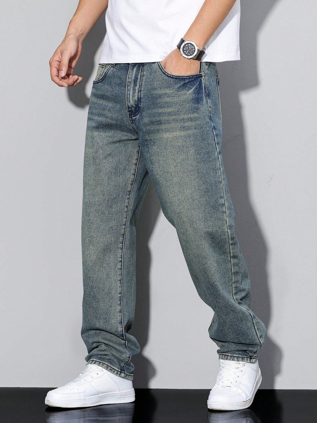 Herre Afspændt Pasform Jeans | Klassisk Denimstil Bukser