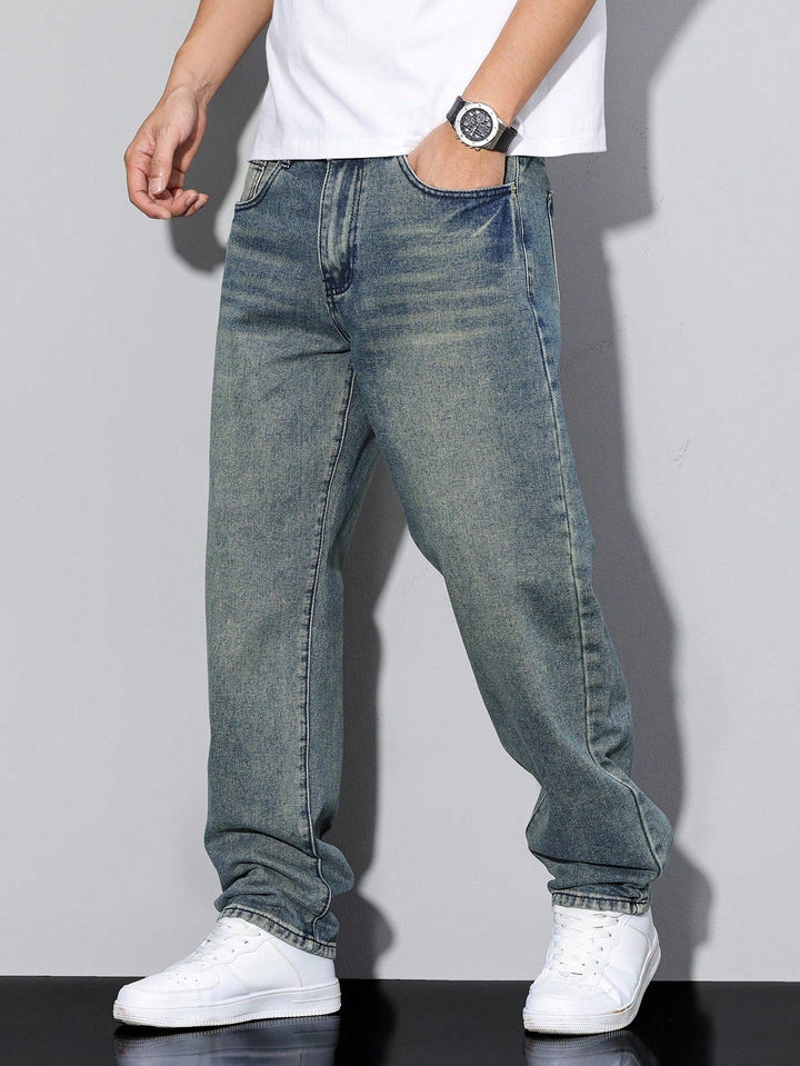 Herre Afspændt Pasform Jeans | Klassisk Denimstil Bukser