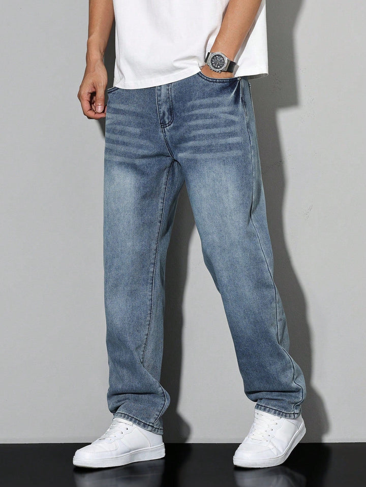 Herre Afspændt Pasform Jeans | Klassisk Denimstil Bukser