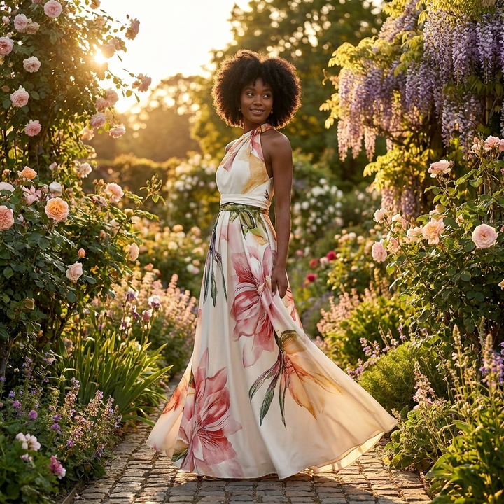 Dame Asymmetri Hals Maxikjole | Afslappet Sommer Elegans