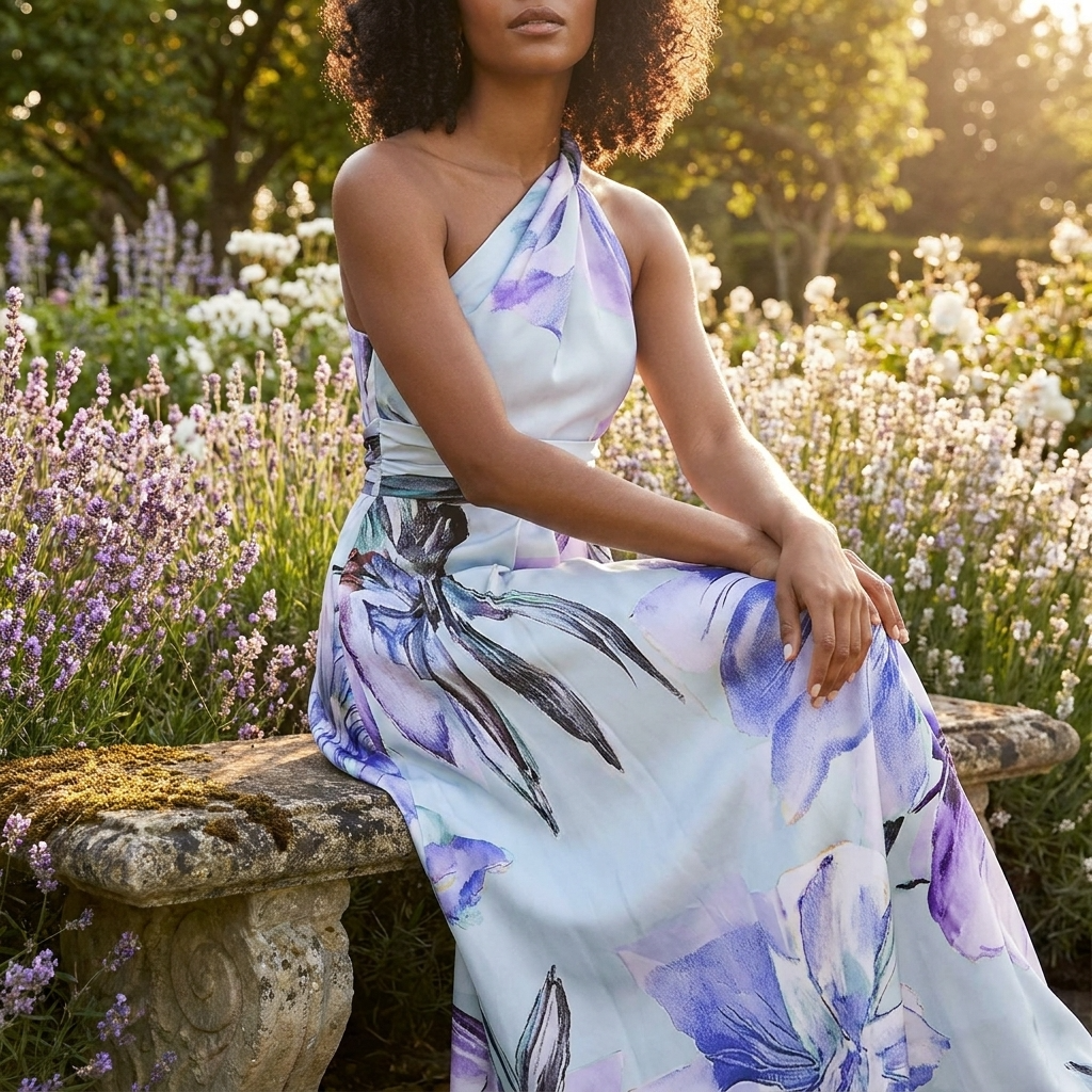 Dame Asymmetri Hals Maxikjole | Afslappet Sommer Elegans