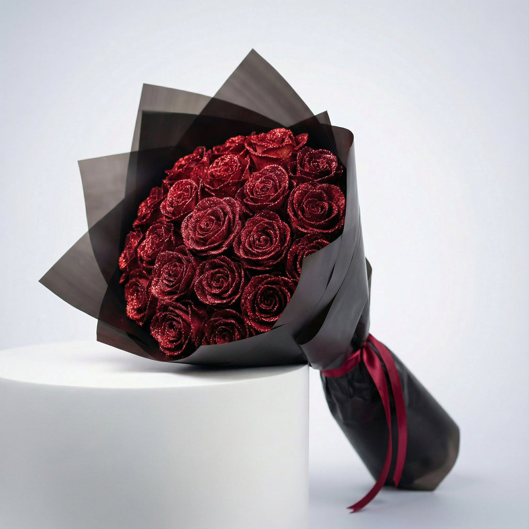 Glass Rose Display Dome | Decorative Piece with Wooden Base