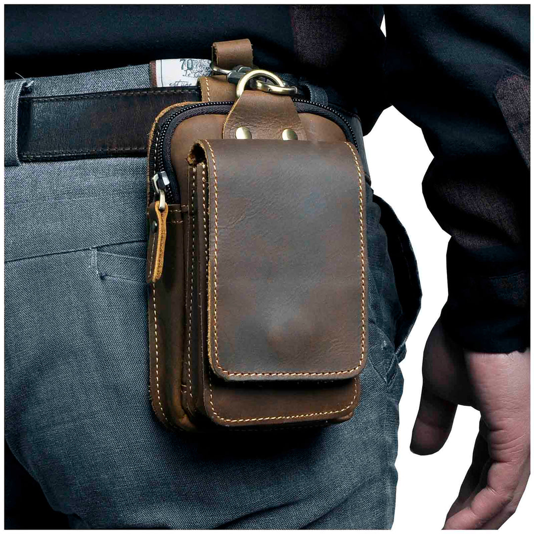 Sac banane homme style cuir | Port quotidien mains libres