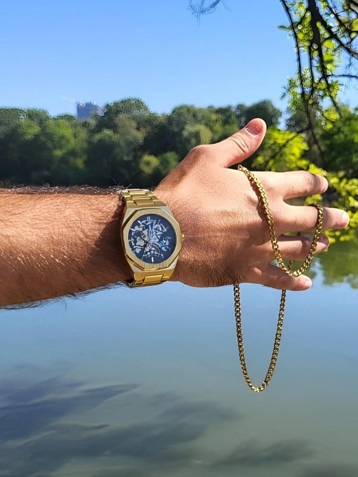Blaise | Stylowy chronograf z paskiem ze skóry