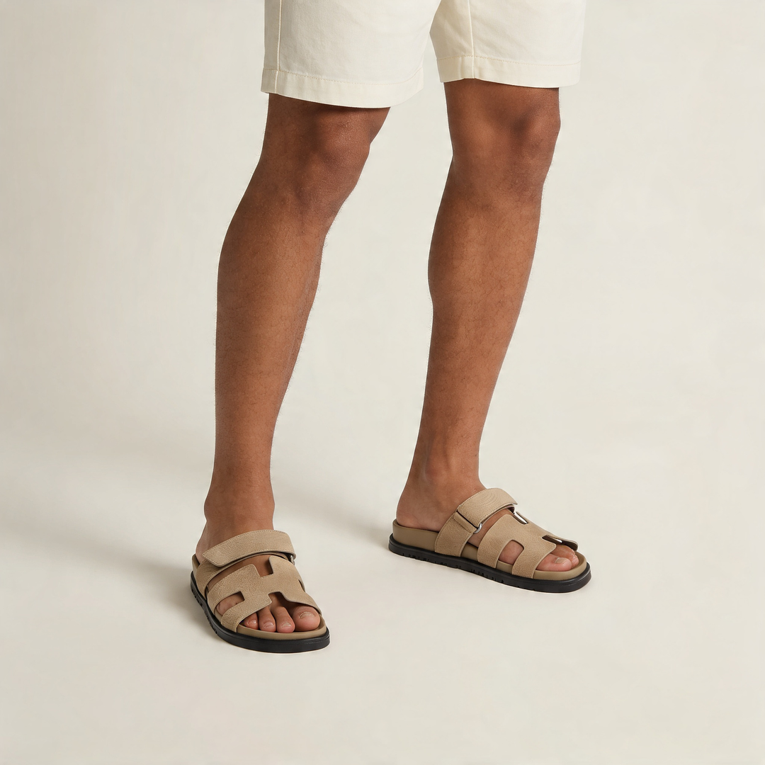 Men’s Double-Strap Sandals | Comfortable Rubber-Sole Summer Shoes