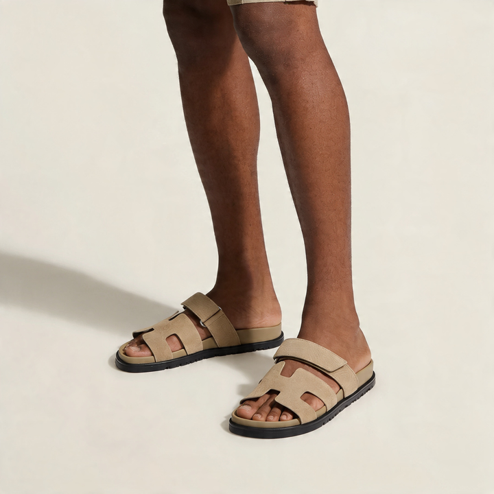 Men’s Double-Strap Sandals | Comfortable Rubber-Sole Summer Shoes