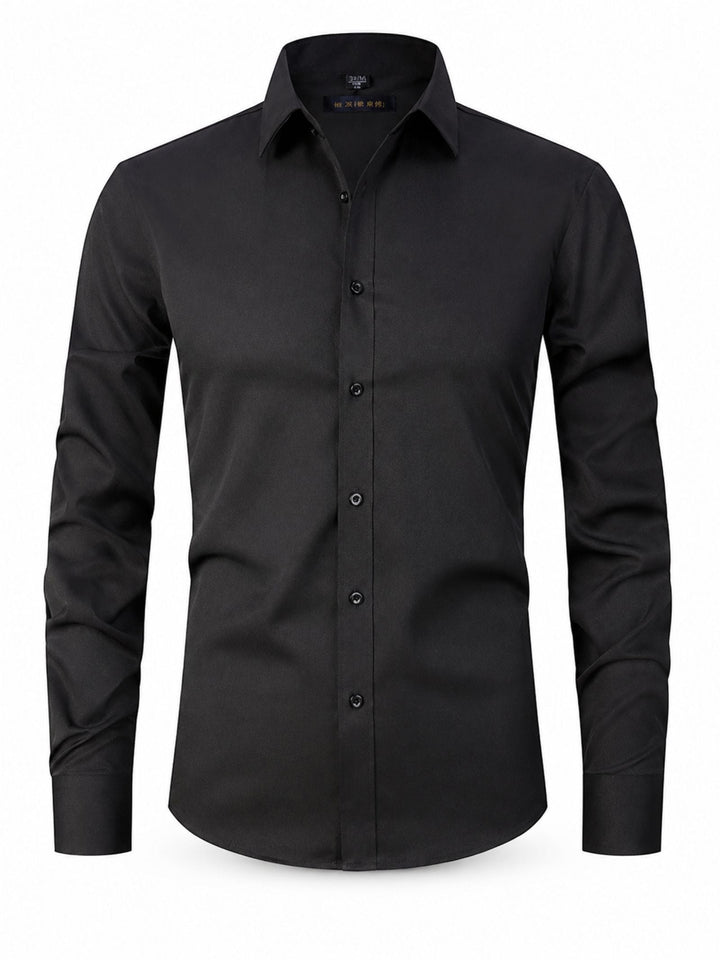 Cămașă-rochie elastică pentru bărbați | Croială slim, stil pentru nunți și ocazii formale