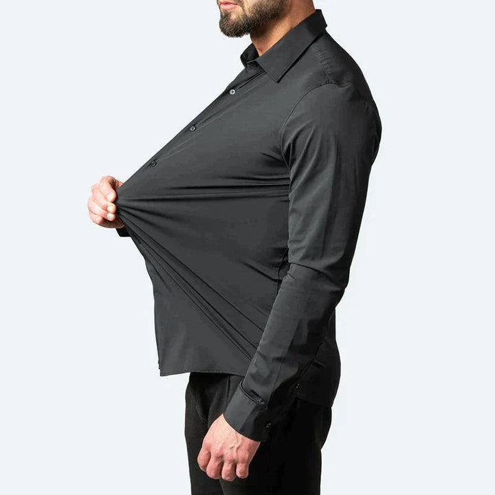 Cămașă-rochie elastică pentru bărbați | Croială slim, stil pentru nunți și ocazii formale