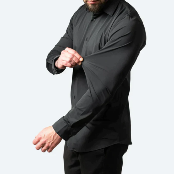 Cămașă-rochie elastică pentru bărbați | Croială slim, stil pentru nunți și ocazii formale
