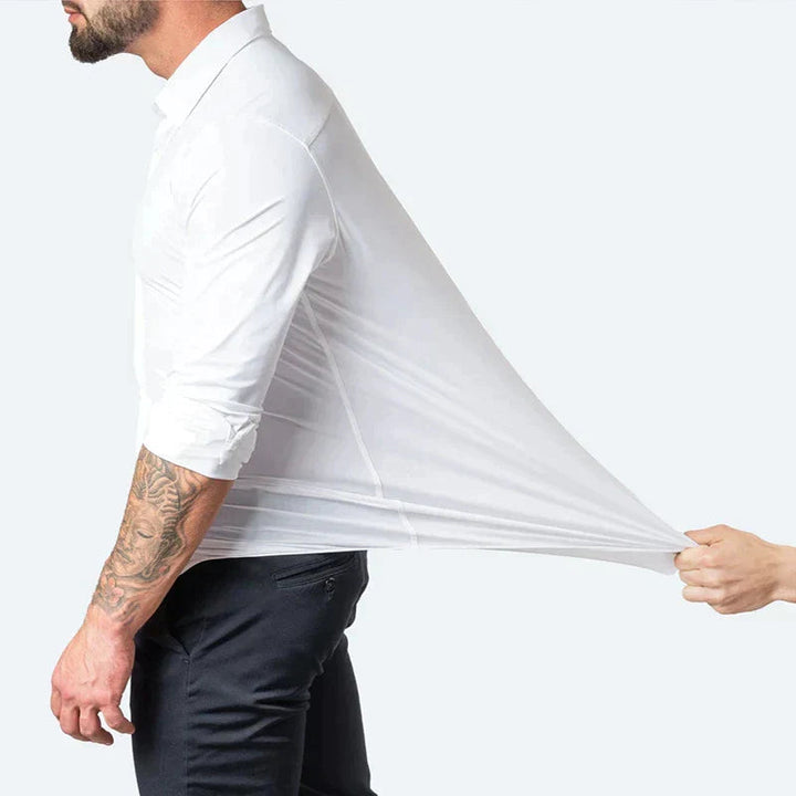 Cămașă-rochie elastică pentru bărbați | Croială slim, stil pentru nunți și ocazii formale