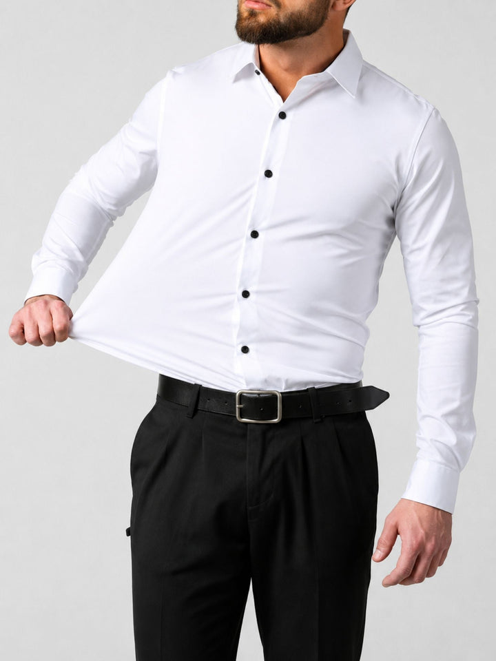 Cămașă-rochie elastică pentru bărbați | Croială slim, stil pentru nunți și ocazii formale