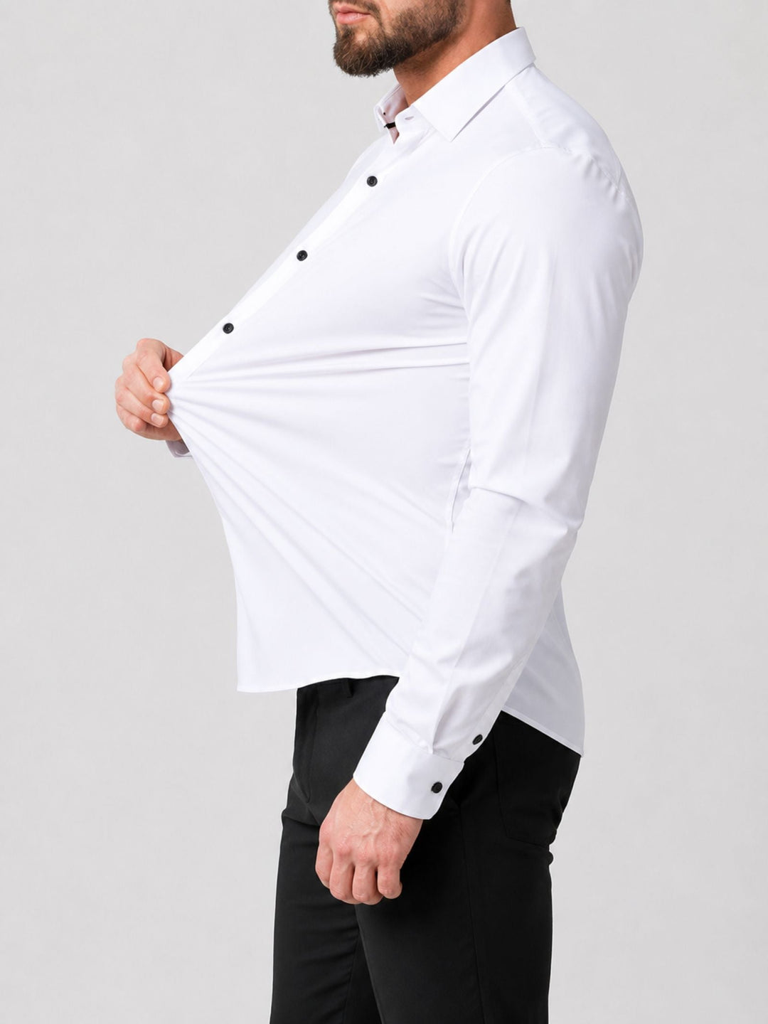 Cămașă-rochie elastică pentru bărbați | Croială slim, stil pentru nunți și ocazii formale