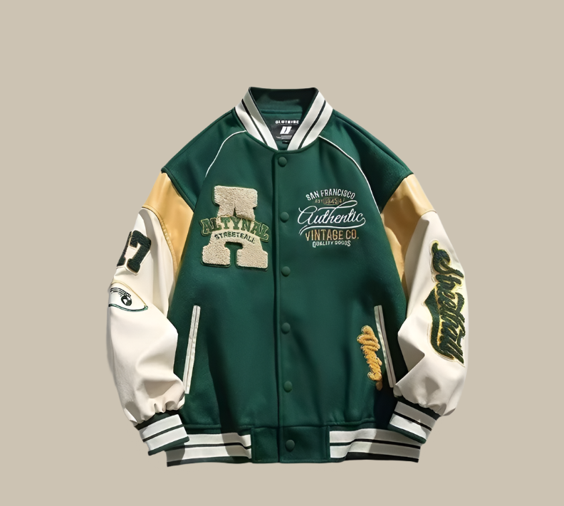 Men’s Oversized Vintage Baseball Jacket | Retro Streetwear Style