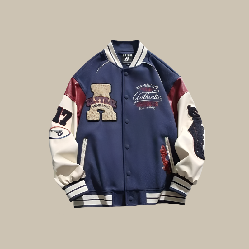 Men’s Oversized Vintage Baseball Jacket | Retro Streetwear Style