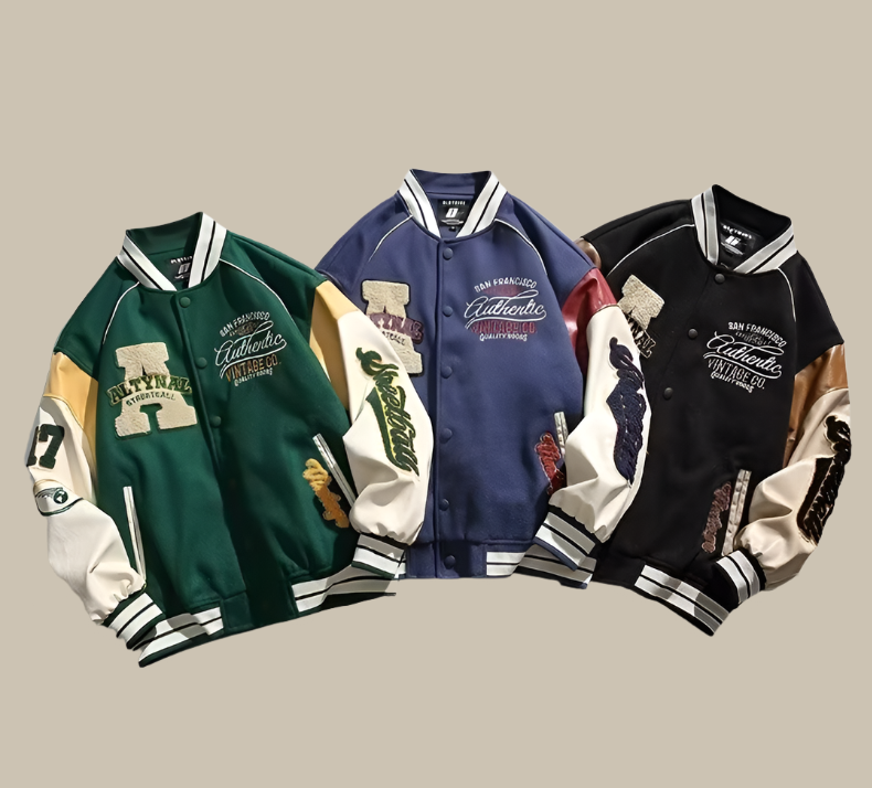 Men’s Oversized Vintage Baseball Jacket | Retro Streetwear Style