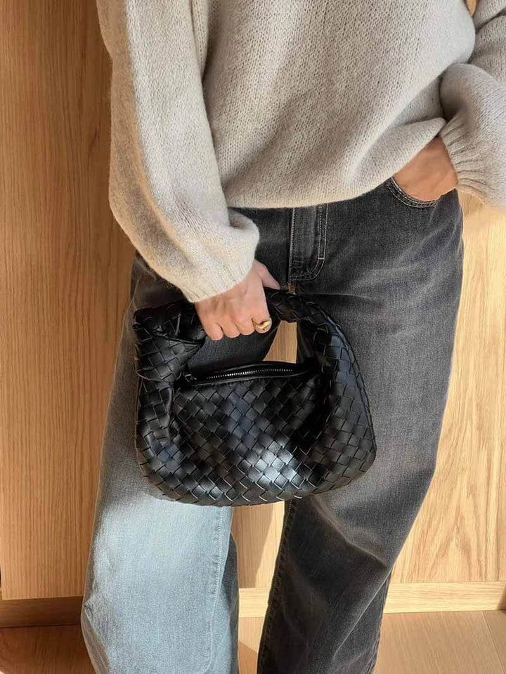 Dame Vævet Udseende Minitaske | Kompakt Hverdagsstil Håndtaske
