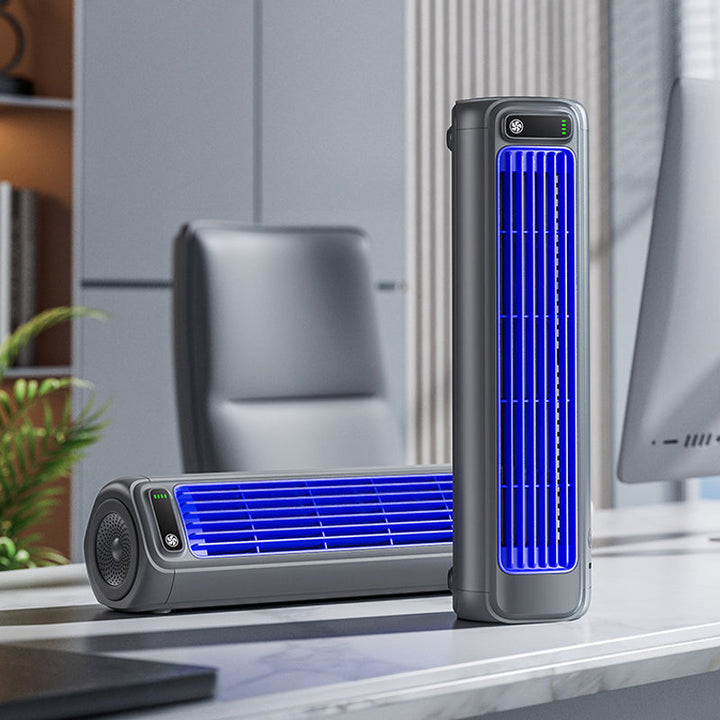 Bærbar Genopladelig Luftkøler | Ledningsfri 3-i-1 Køleventilator