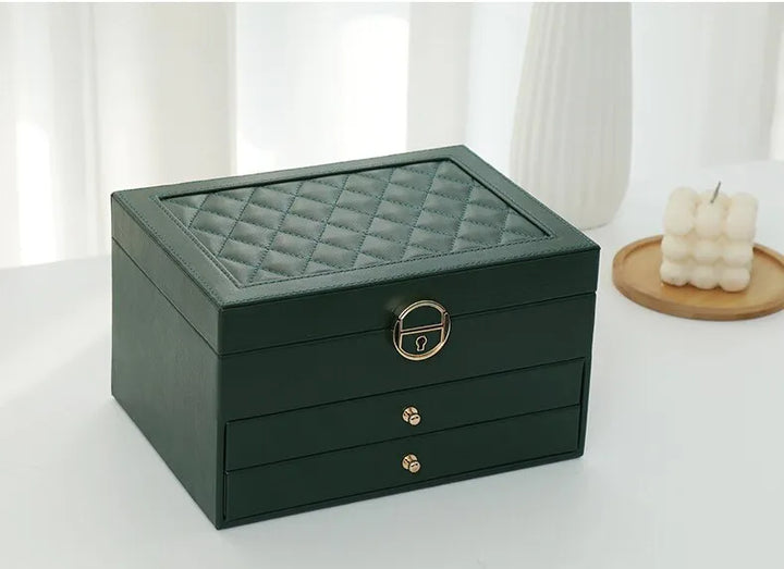 Læderstil Smykkeorganisator | Elegante Flerlagsopbevaring