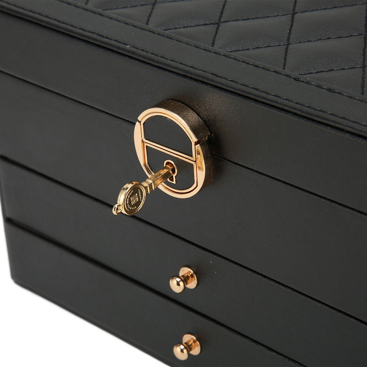 Læderstil Smykkeorganisator | Elegante Flerlagsopbevaring