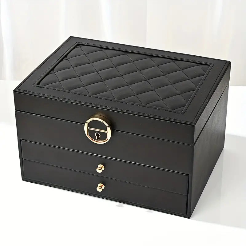 Læderstil Smykkeorganisator | Elegante Flerlagsopbevaring