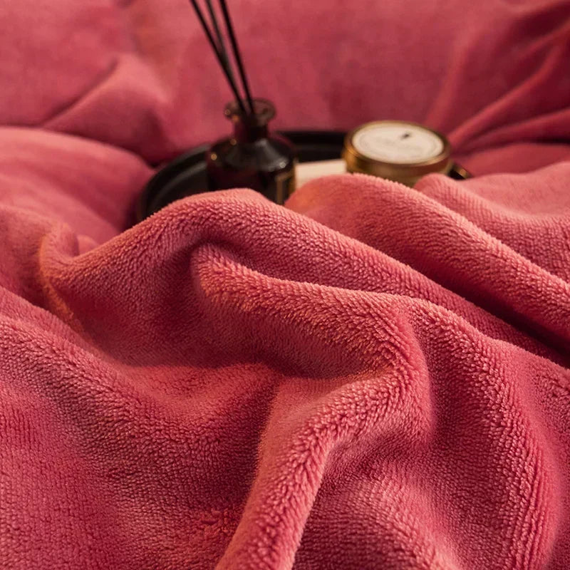 Ensemble de housse de couette en polaire style velours côtelé | Amélioration chaleureuse de la chambre à coucher