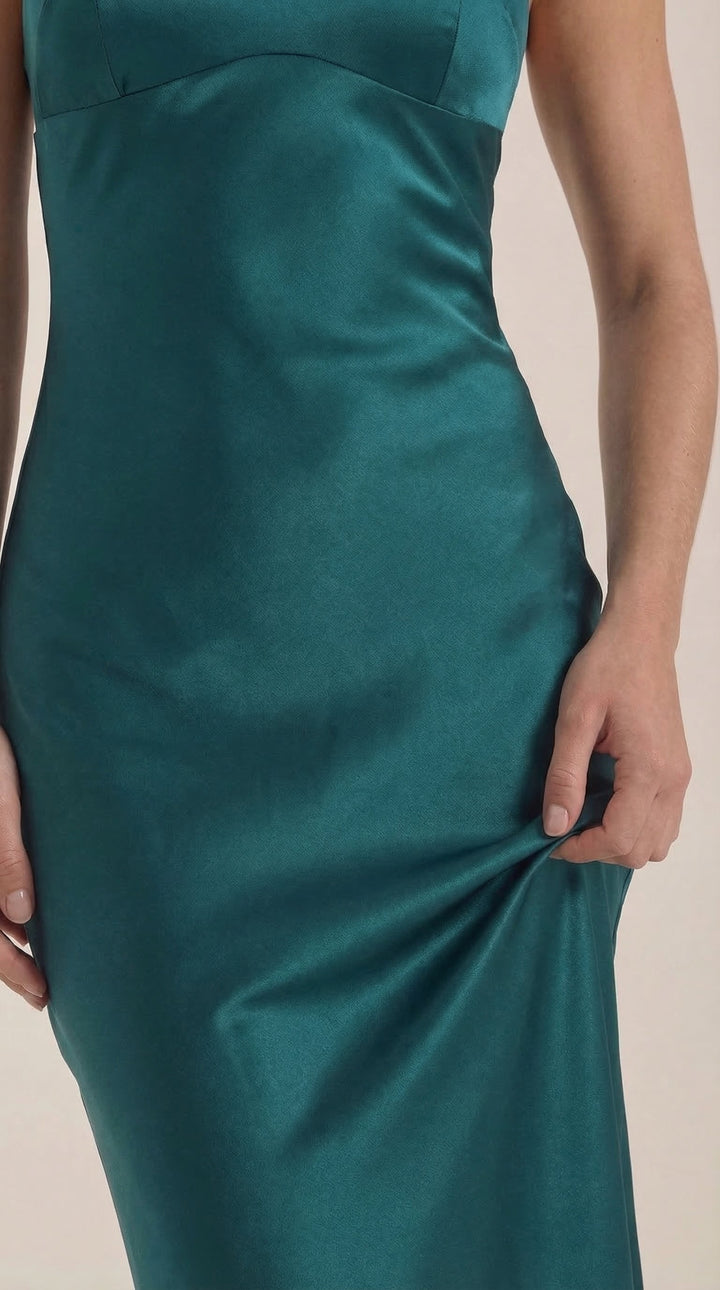 Dame V-Hals Maxikjole | Elegante Aften Anledning Slid