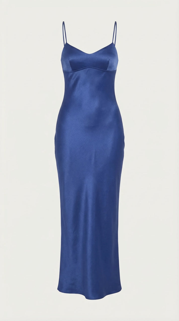 Dame V-Hals Maxikjole | Elegante Aften Anledning Slid