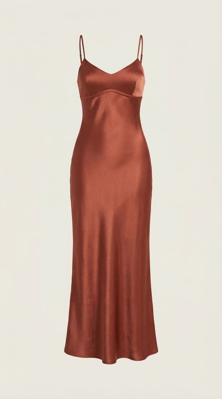 Dame V-Hals Maxikjole | Elegante Aften Anledning Slid
