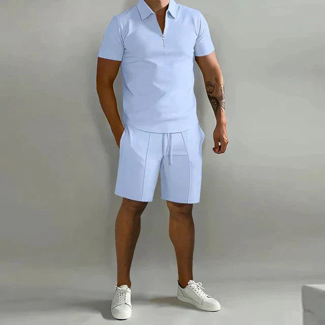 Herre Polo- og Shorts-Sæt | Smarte Afslappet Sommeroutfit