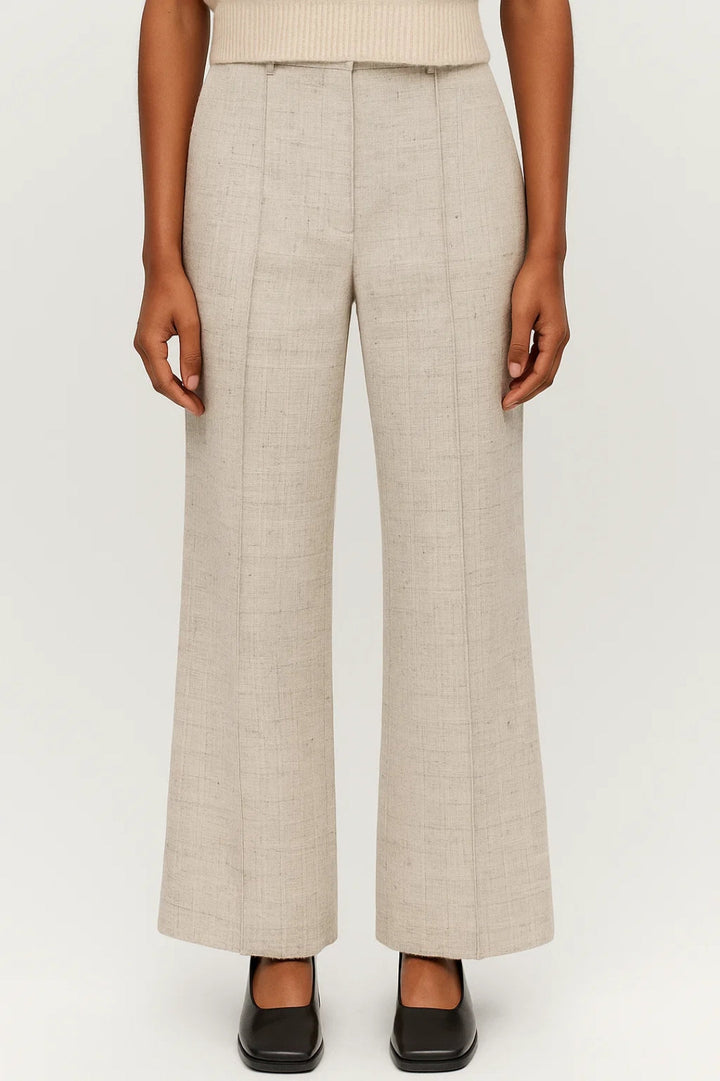 Pantalon taille haute large pour femme
