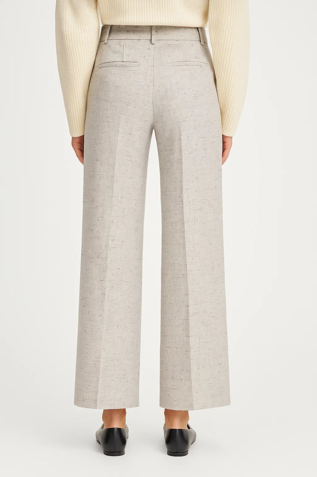 Pantalon taille haute large pour femme